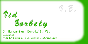 vid borbely business card
